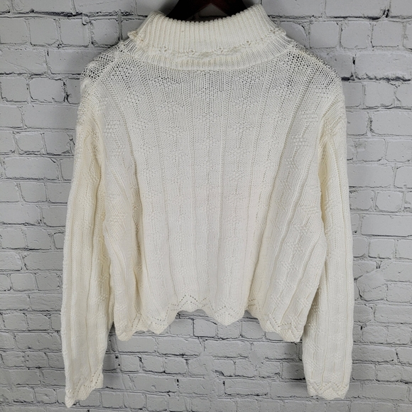 CAMPANA CLASSICS | vintage cotton cable knit turtleneck long sleeve sweater - Picture 3 of 6